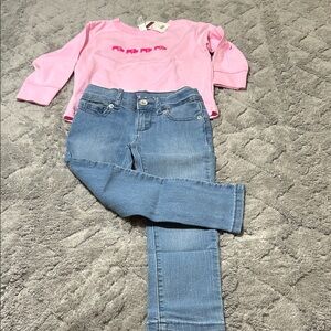 Place Blue Jeans and Pink Top 2 Piece